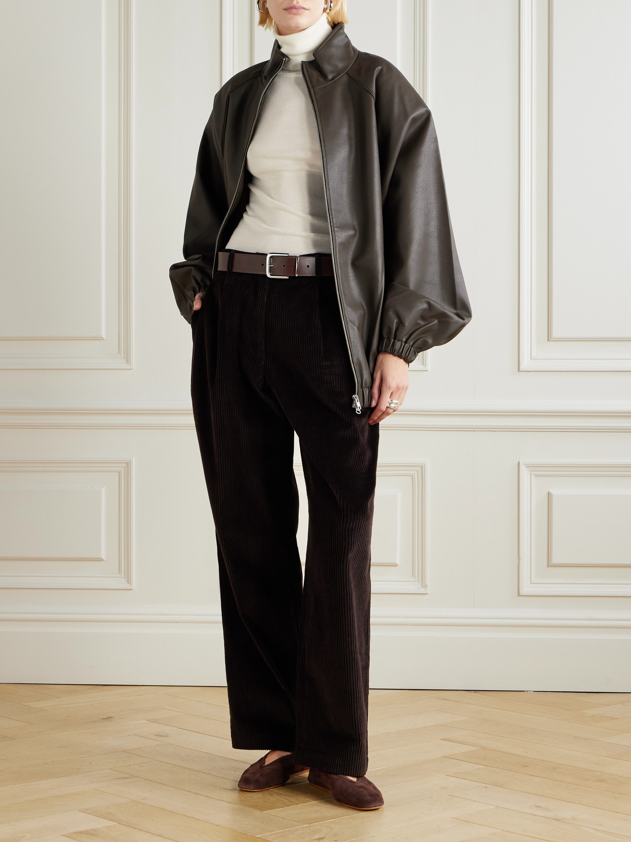 The Frankie Shop Utica Wool And Silk-blend Turtleneck Sweater In Multi