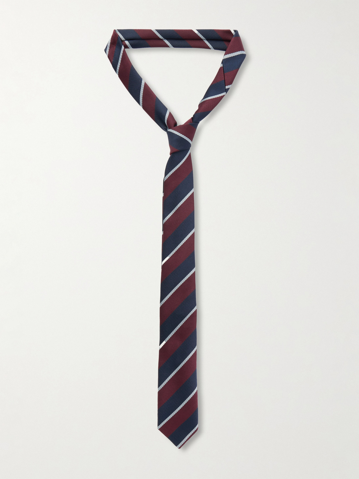The Frankie Shop Lene Striped Twill Tie In Brown
