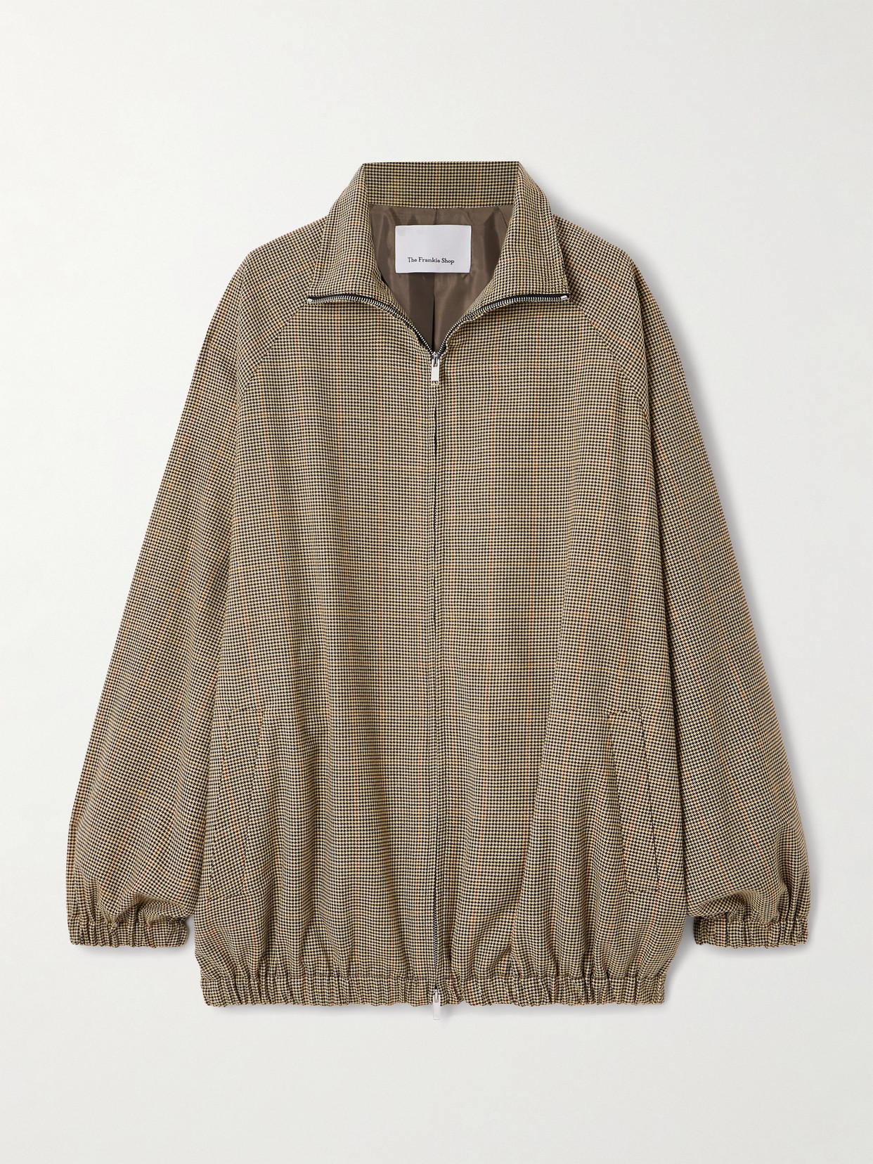 The Frankie Shop Baxter Oversized Houndstooth Woven Jacket In Neutral