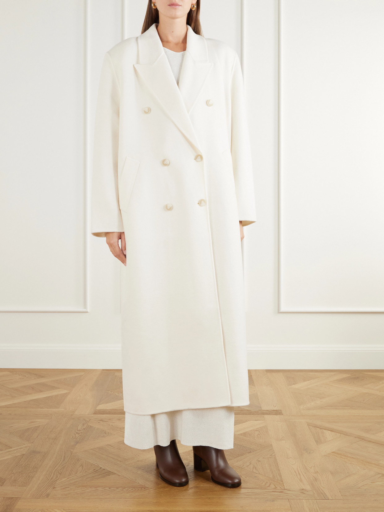Gaia Double-Breasted Wool-Blend Coat