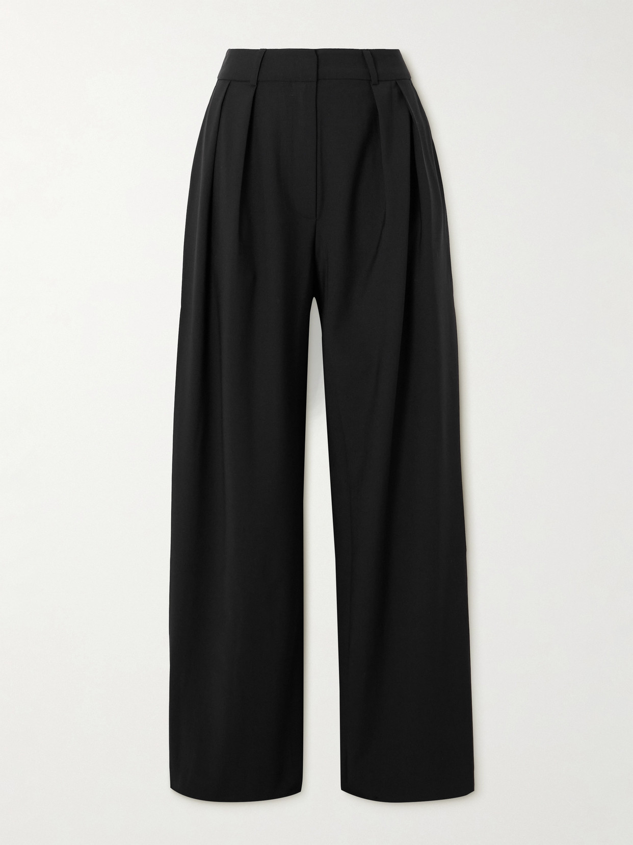 The Frankie Shop Ripley Pleated Crepe Wide-leg Pants In Black