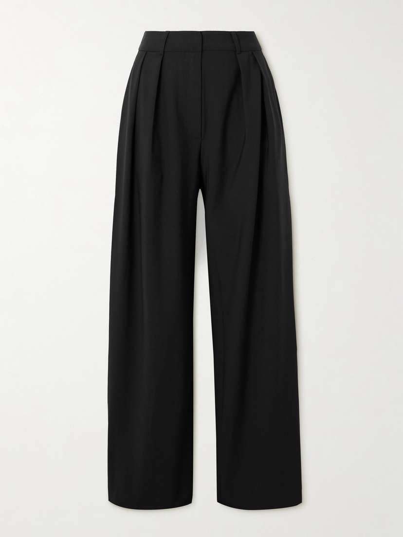 The Frankie Shop Ripley Pleated Crepe Wide-leg Pants