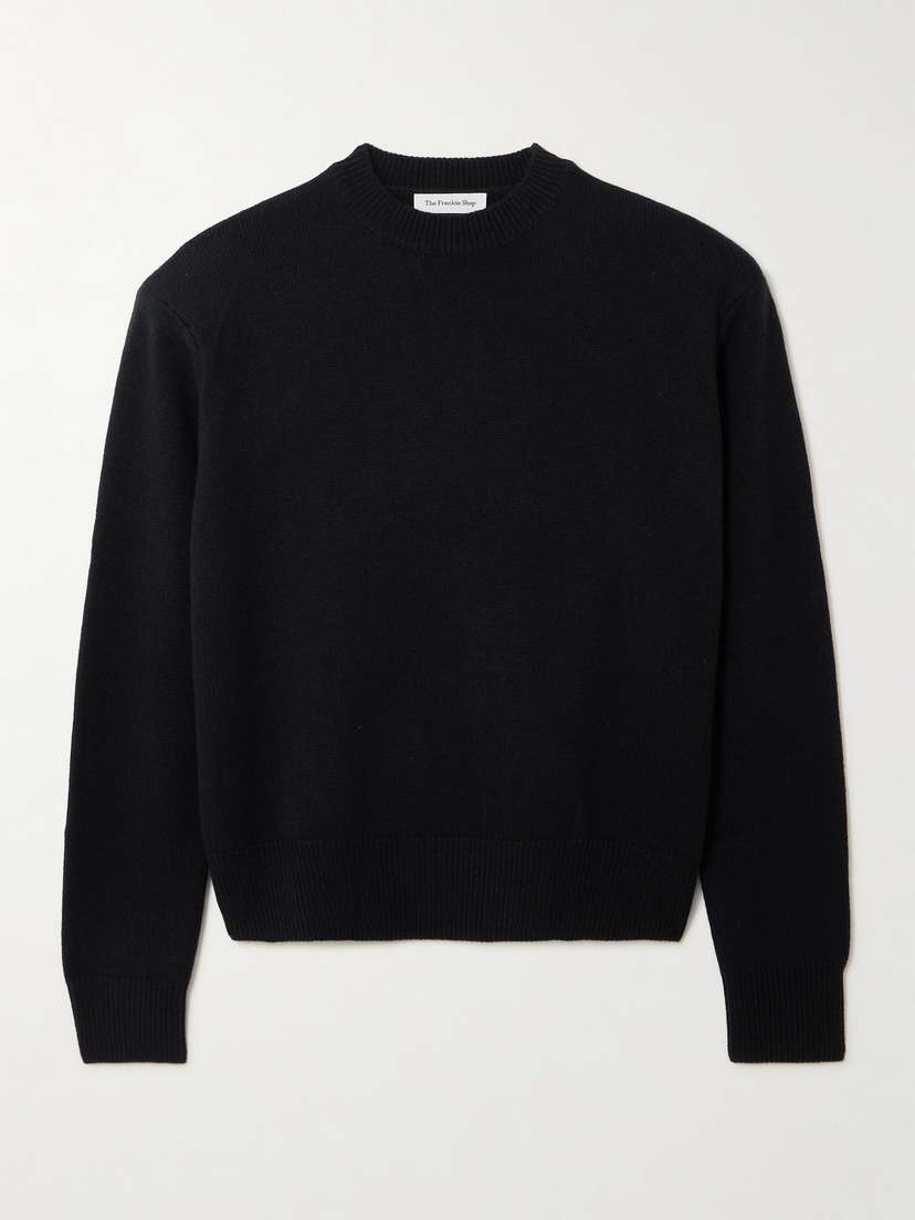 The Frankie Shop Rafaela Cropped Merino Wool And Cashmere-blend Sweater