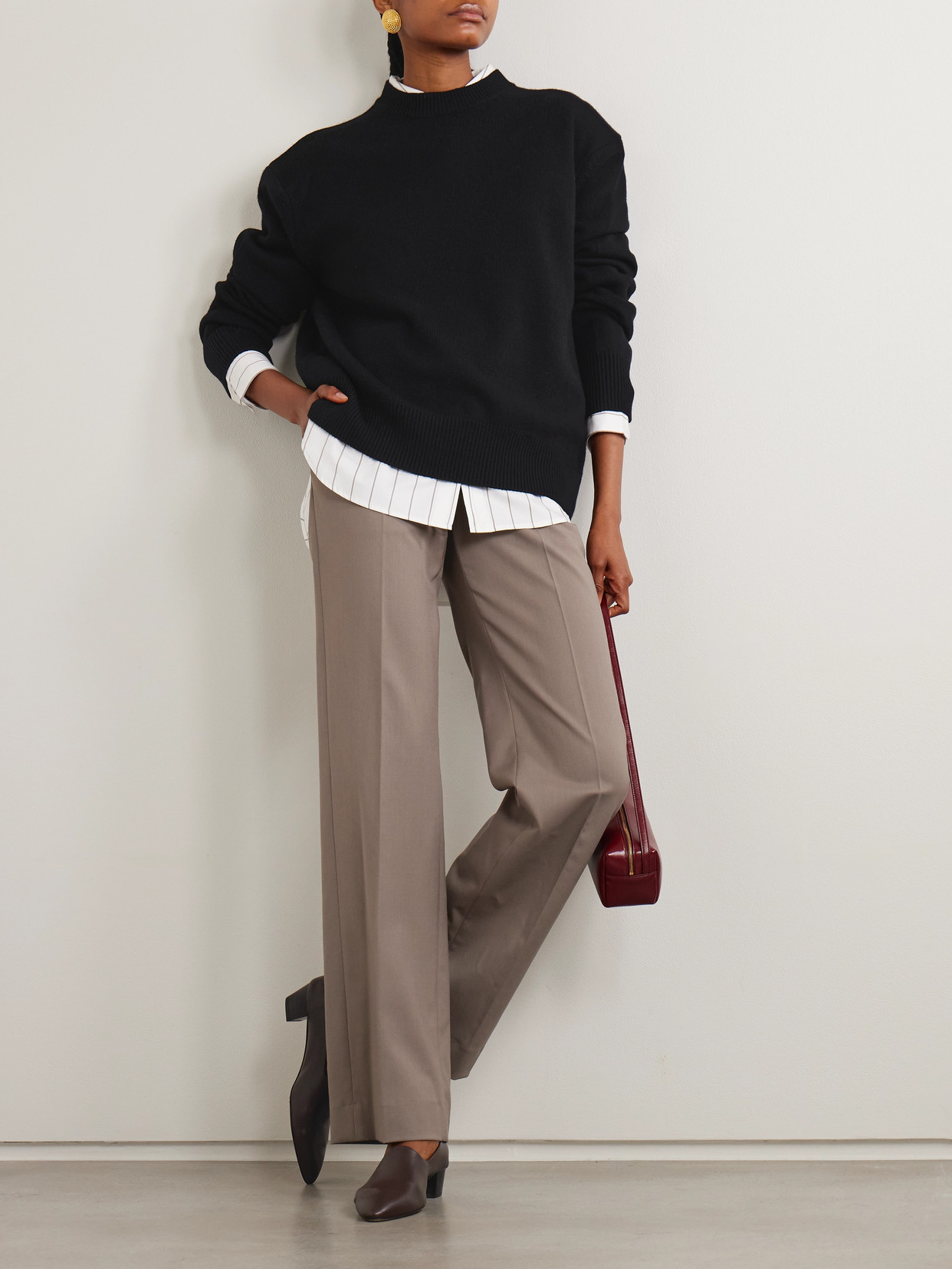 Rafaela Cropped Merino Wool And Cashmere-Blend Sweater
