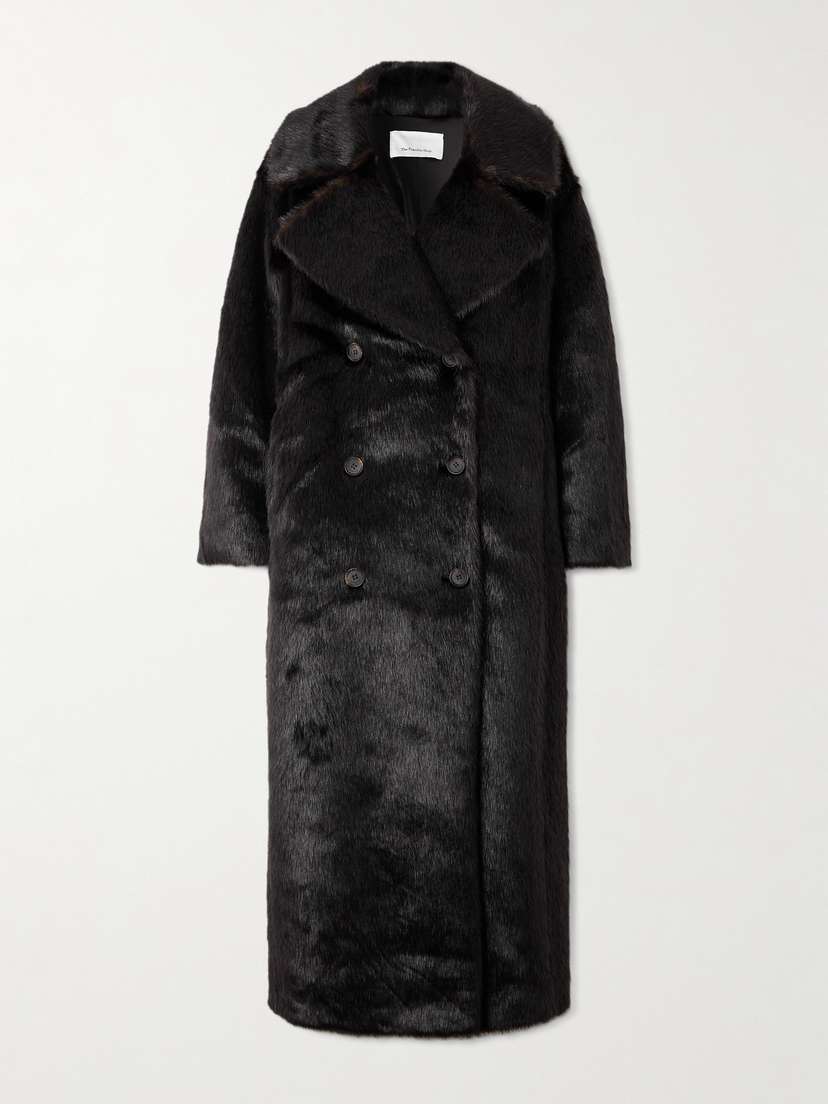 The Frankie Shop Joni Double-breasted Plush Coat