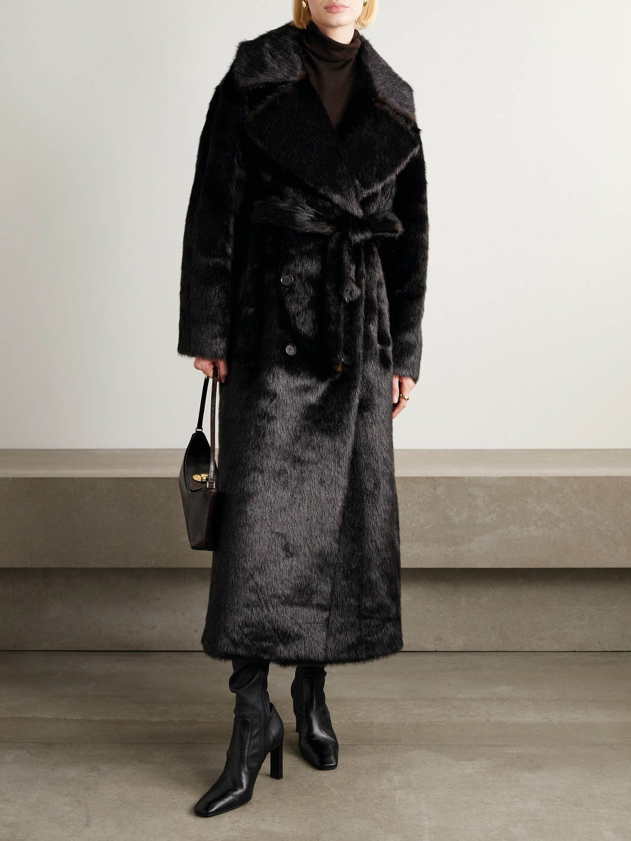 Joni Double-Breasted Plush Coat