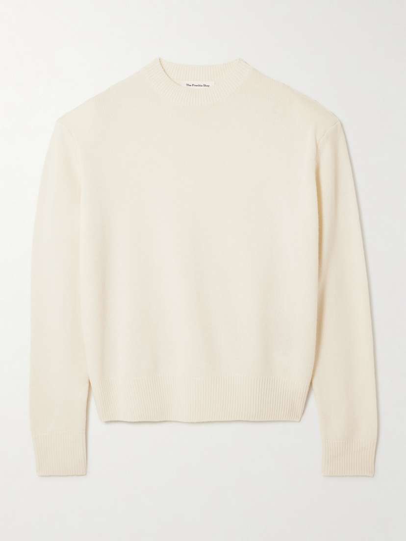 The Frankie Shop Rafaela Cropped Merino Wool And Cashmere-blend Sweater