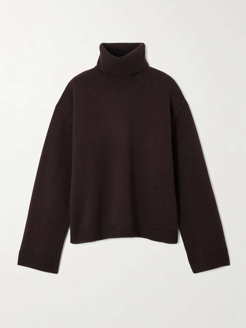 The Frankie Shop Rhea Wool And Cotton-blend Turtleneck Sweater