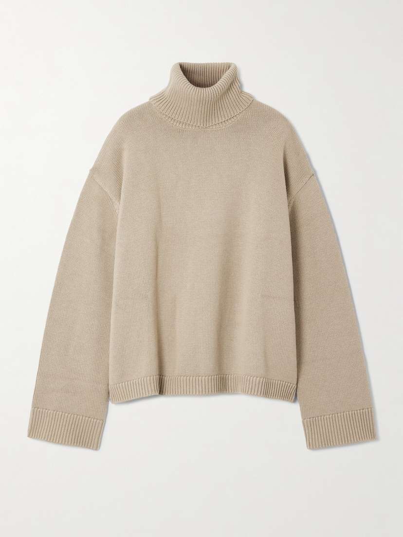 The Frankie Shop Rhea Wool And Cotton-blend Turtleneck Sweater