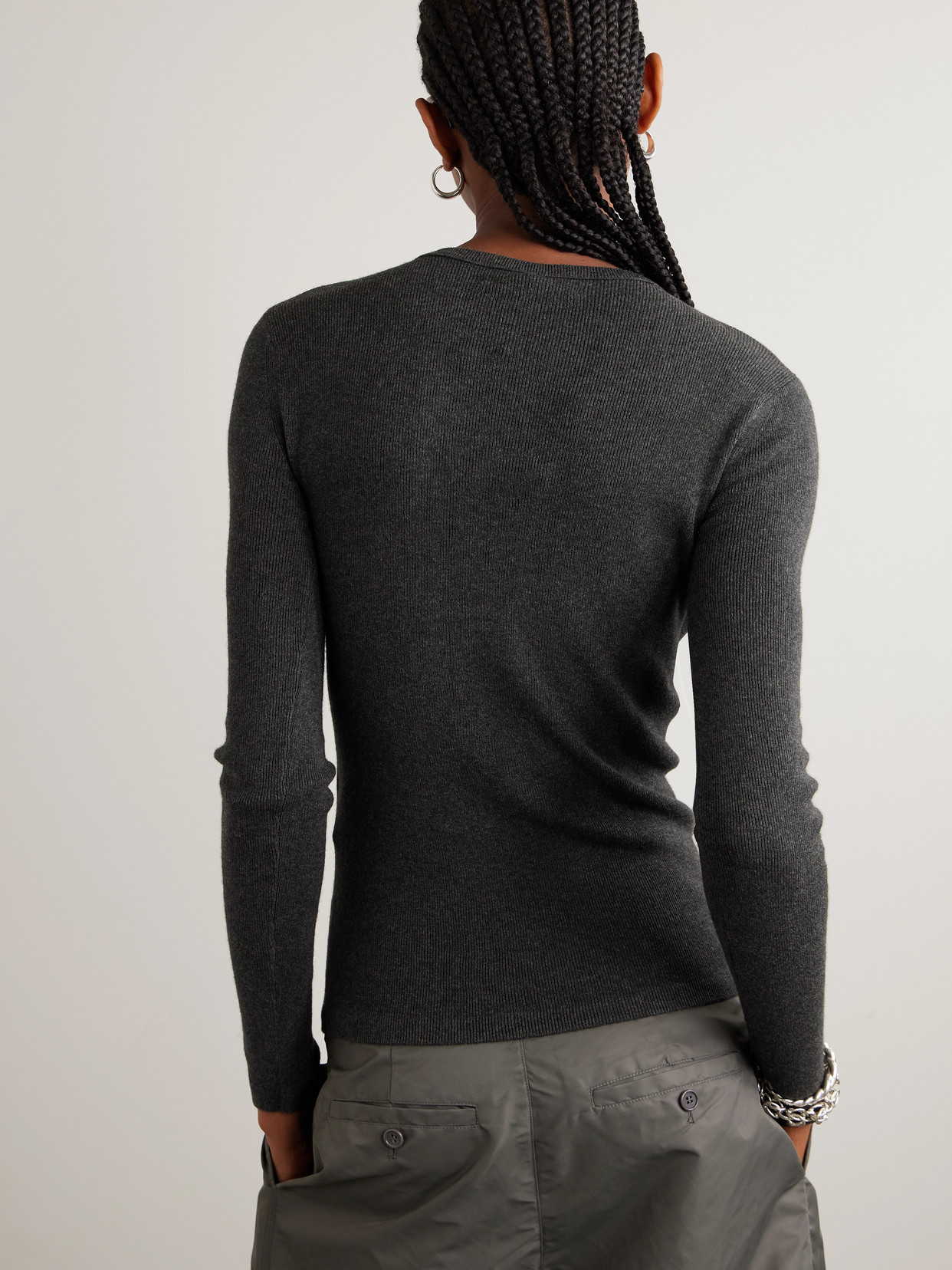 Vivian Ribbed Cotton And Cashmere-Blend T-Shirt