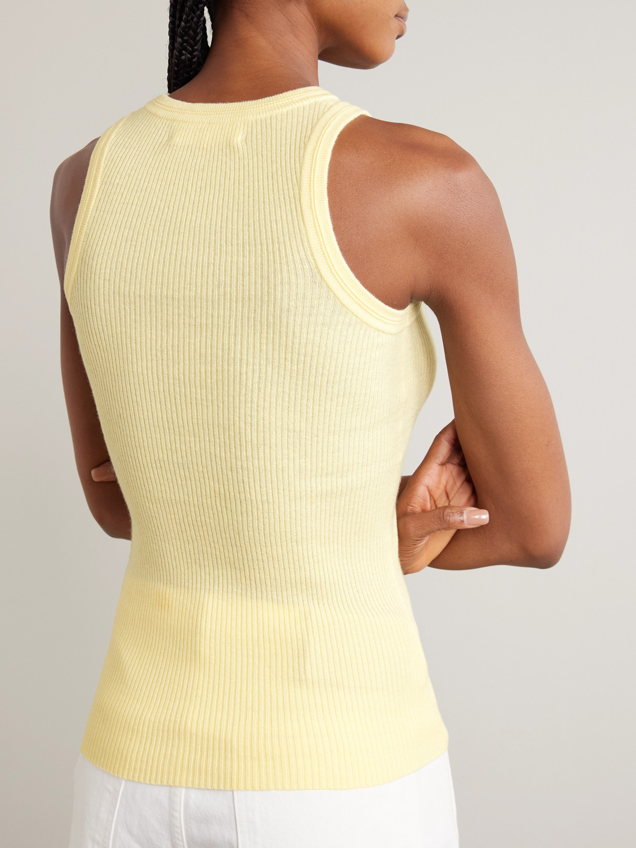 Amya Ribbed Cotton And Cashmere-Blend Tank