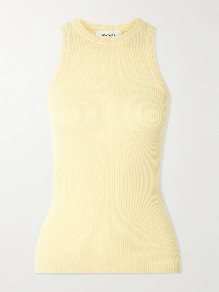 Lisa Yang Amya Ribbed Cotton And Cashmere-blend Tank