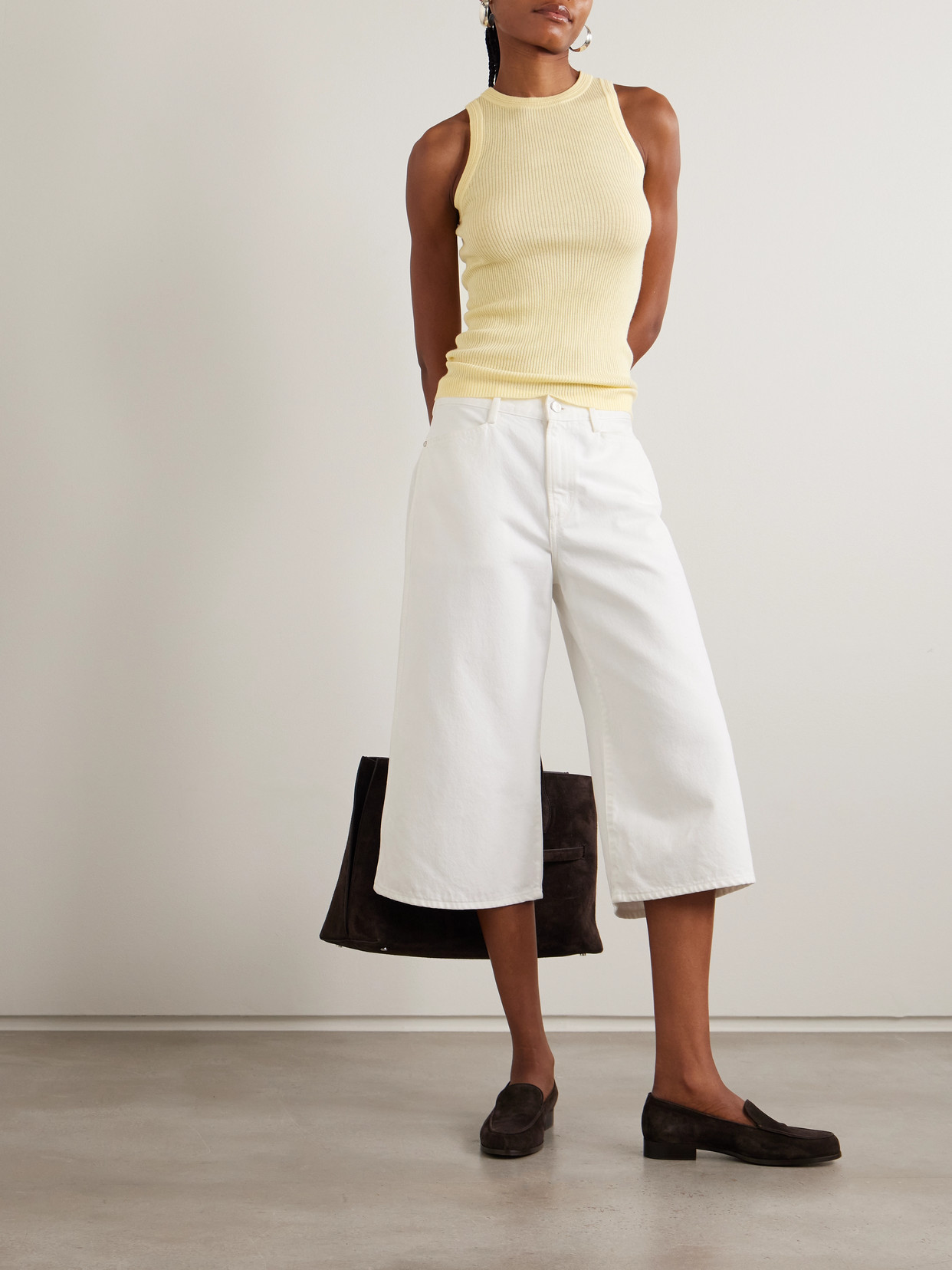 Amya Ribbed Cotton And Cashmere-Blend Tank