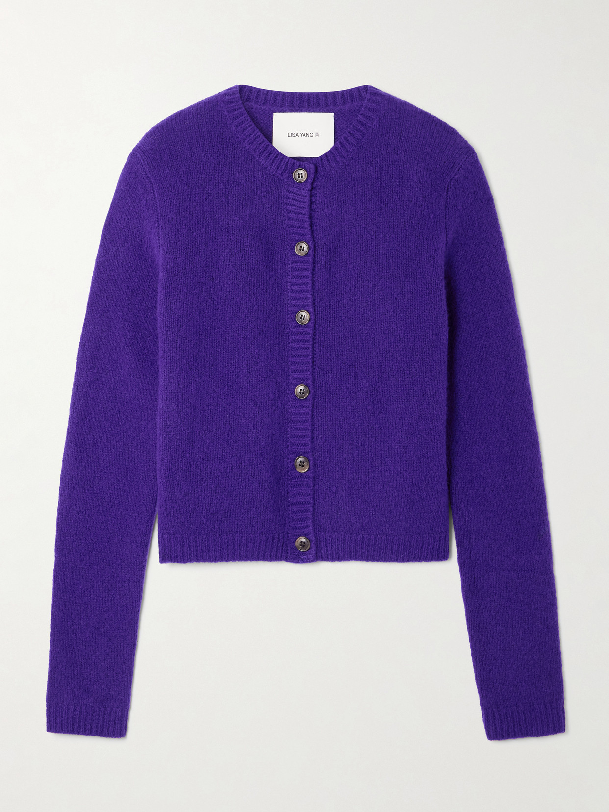 Lisa Yang Felicia Cashmere And Silk-blend Cardigan In Purple