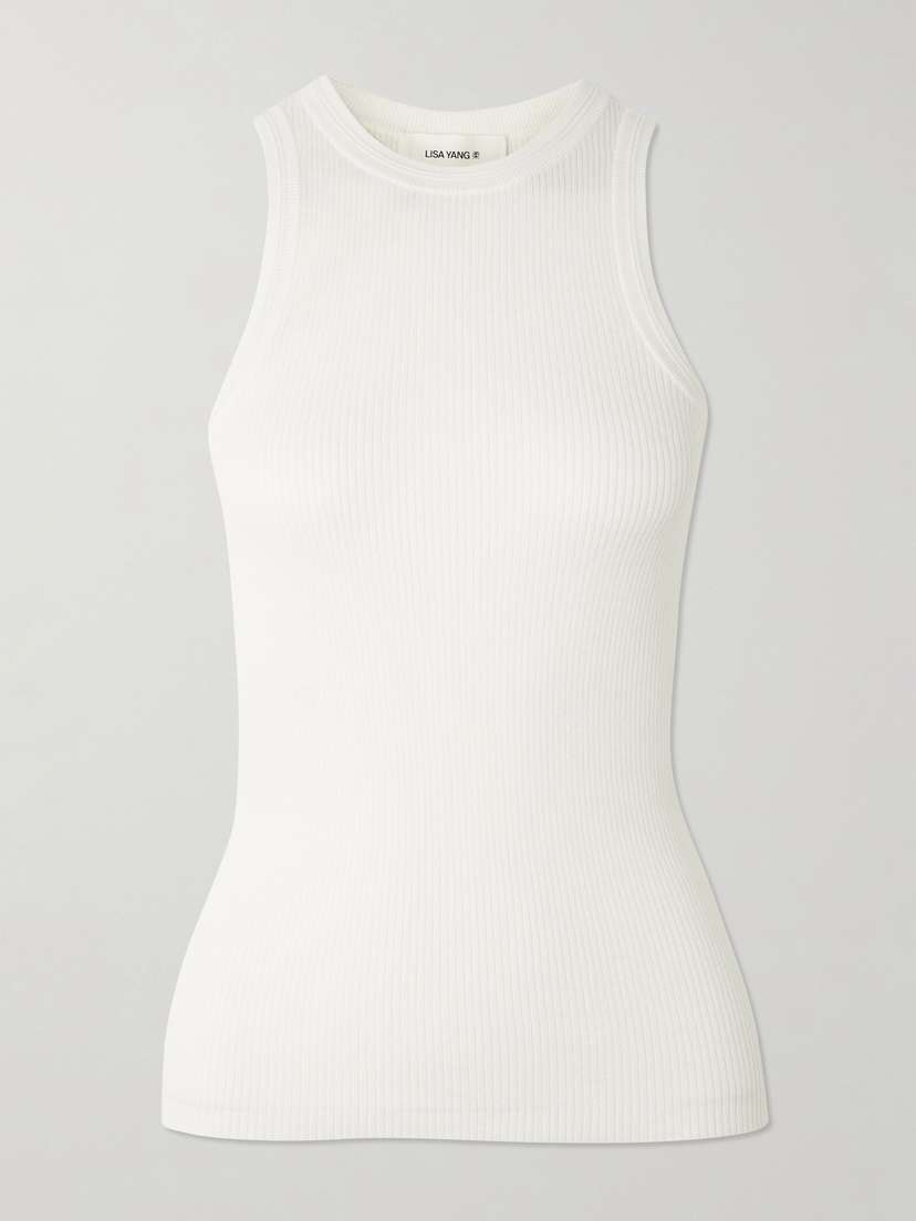 Lisa Yang Amya Ribbed Cotton And Cashmere-blend Tank