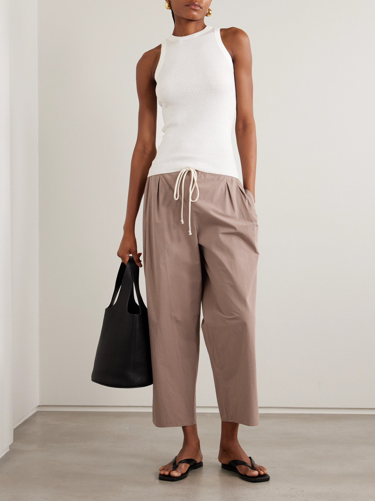 Amya Ribbed Cotton And Cashmere-Blend Tank