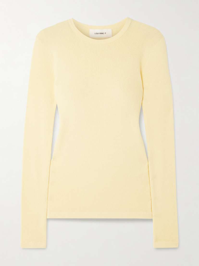 Lisa Yang Vivian Ribbed Cotton And Cashmere-blend T-shirt