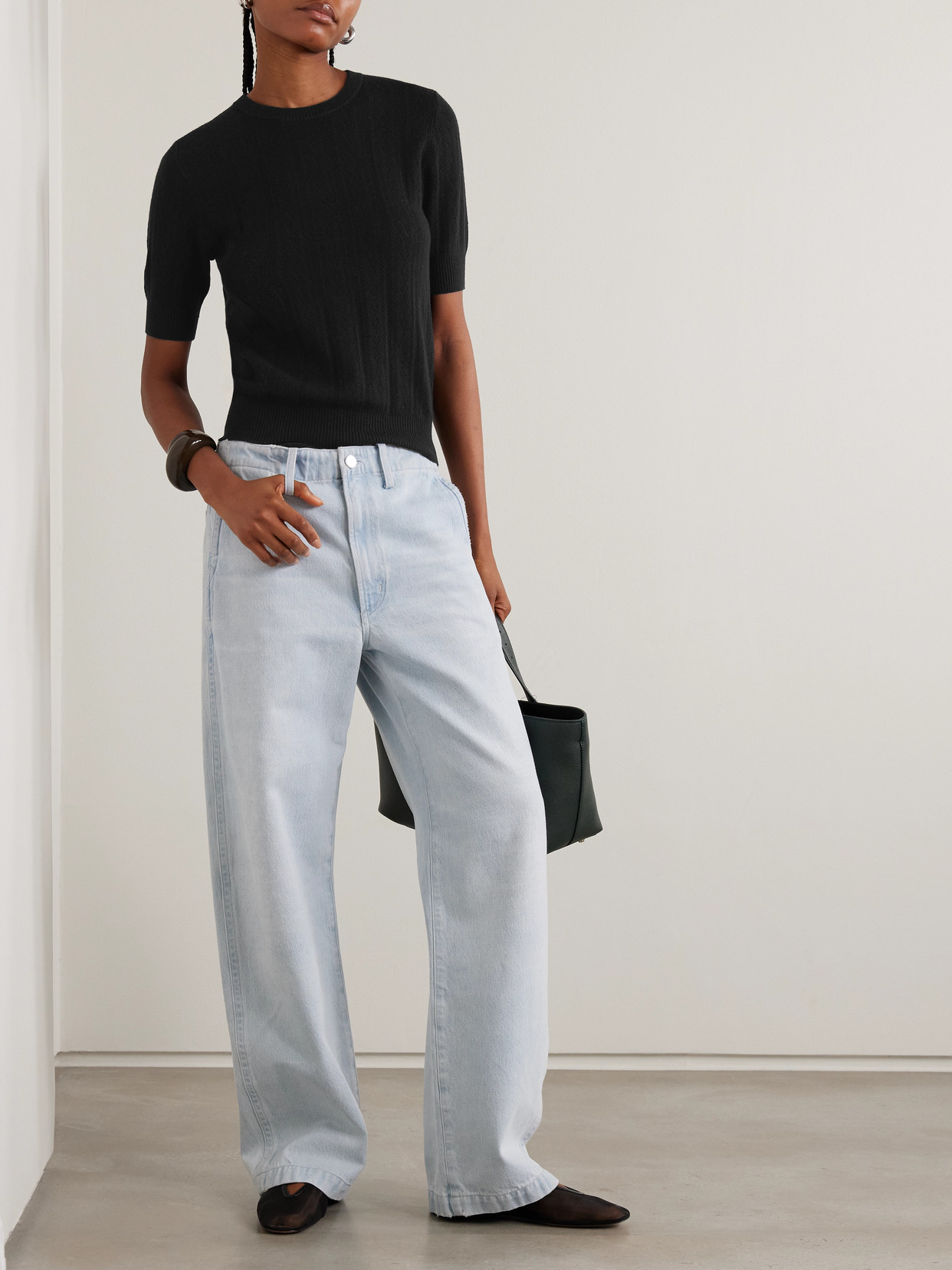 Nika Pointelle-Knit Cotton And Cashmere-Blend Sweater