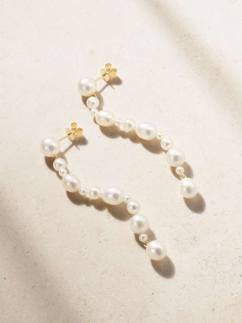 Sophie Bille Brahe Amis De La Perle 14-karat Recycled Gold Pearl Earrings