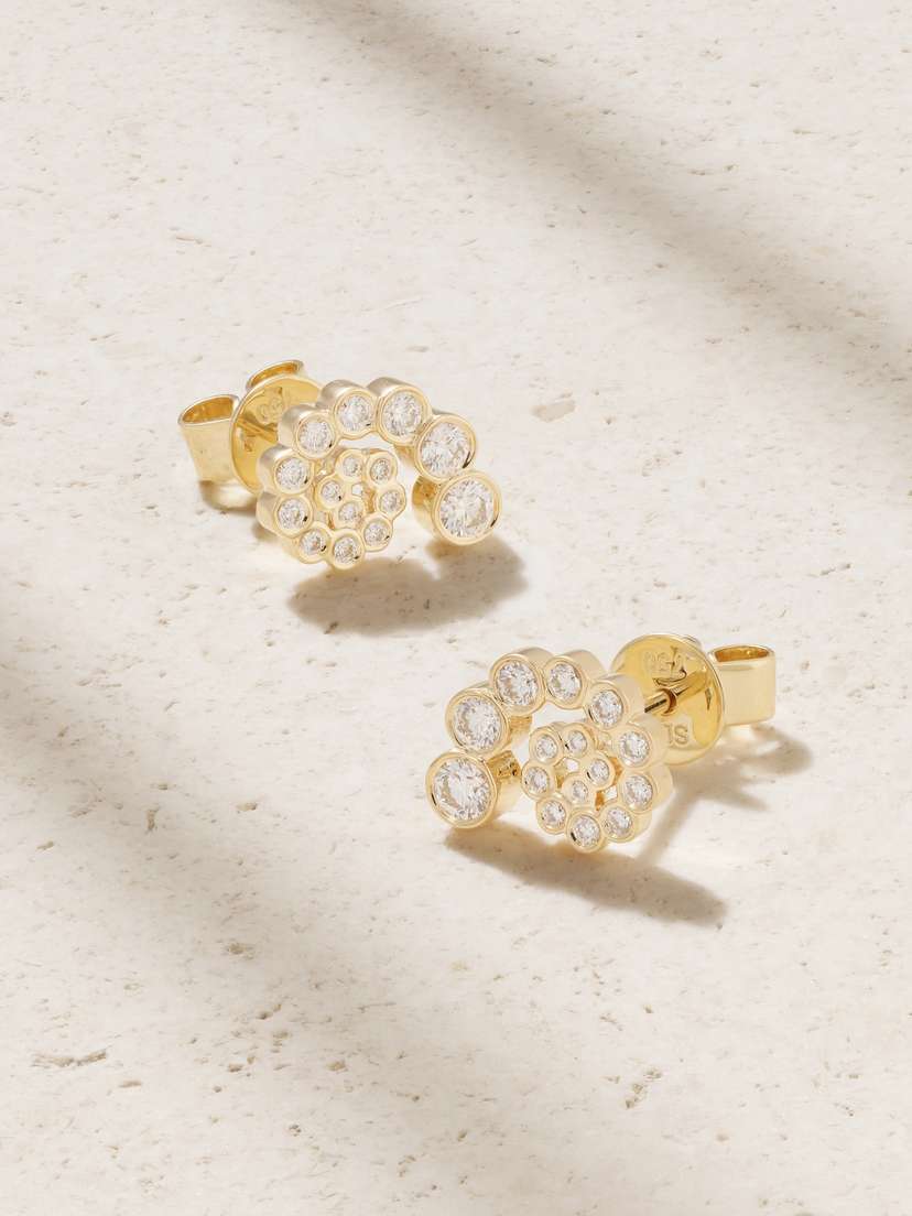 Sophie Bille Brahe Petit Rêve Escargot 18-karat Recycled Gold Diamond Earrings