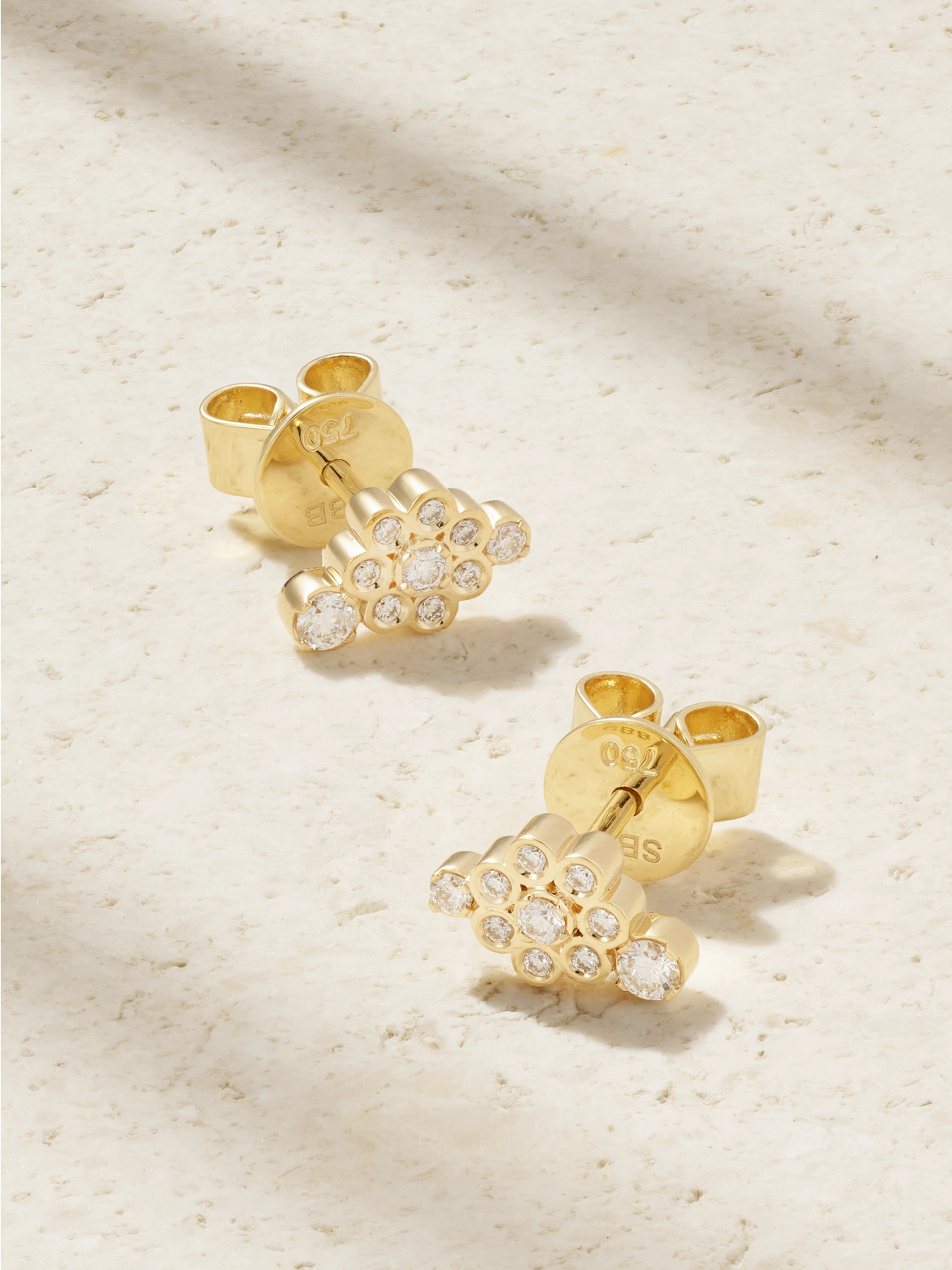 Sophie Bille Brahe Fleur Bisou 18-karat Recycled Gold Diamond Earrings