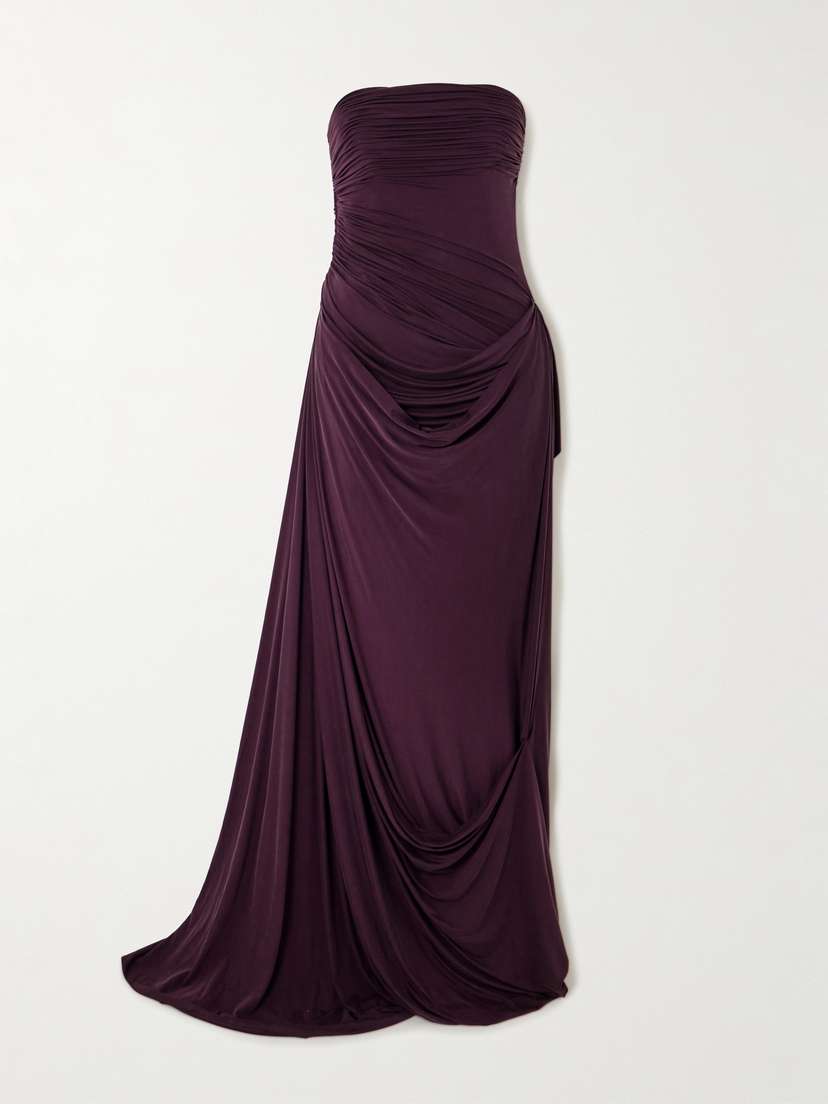 Danielle Frankel Harris Asymmetric Draped Satin-jersey Gown