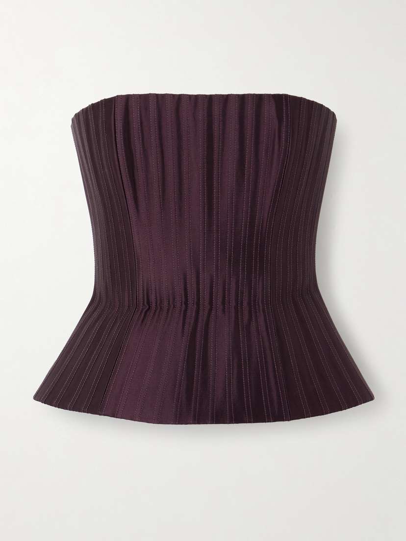 Danielle Frankel Veda Strapless Silk-twill Bustier