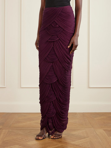 Danielle Frankel Cosette draped tulle maxi skirt