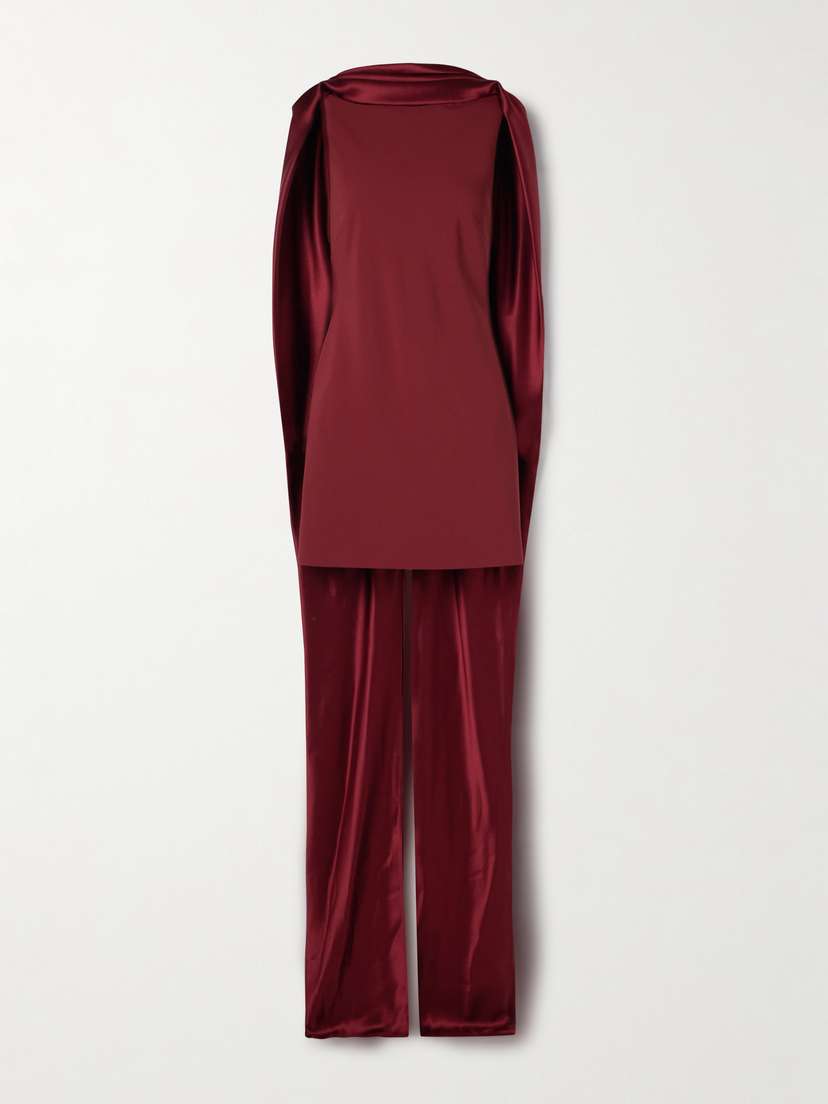 Danielle Frankel Mimi Cape-effect Silk-crepe And Satin Mini Dress