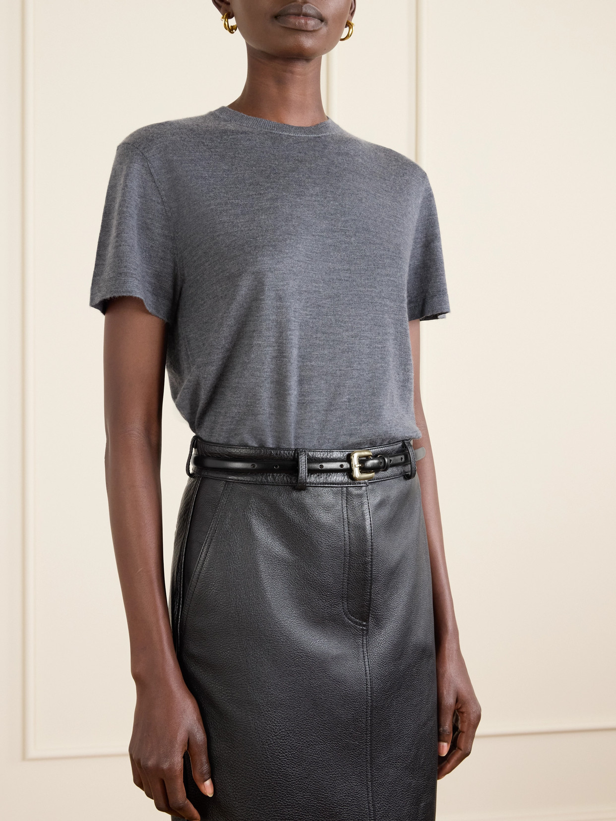 Dehanche Mara Leather Waist Belt In Black