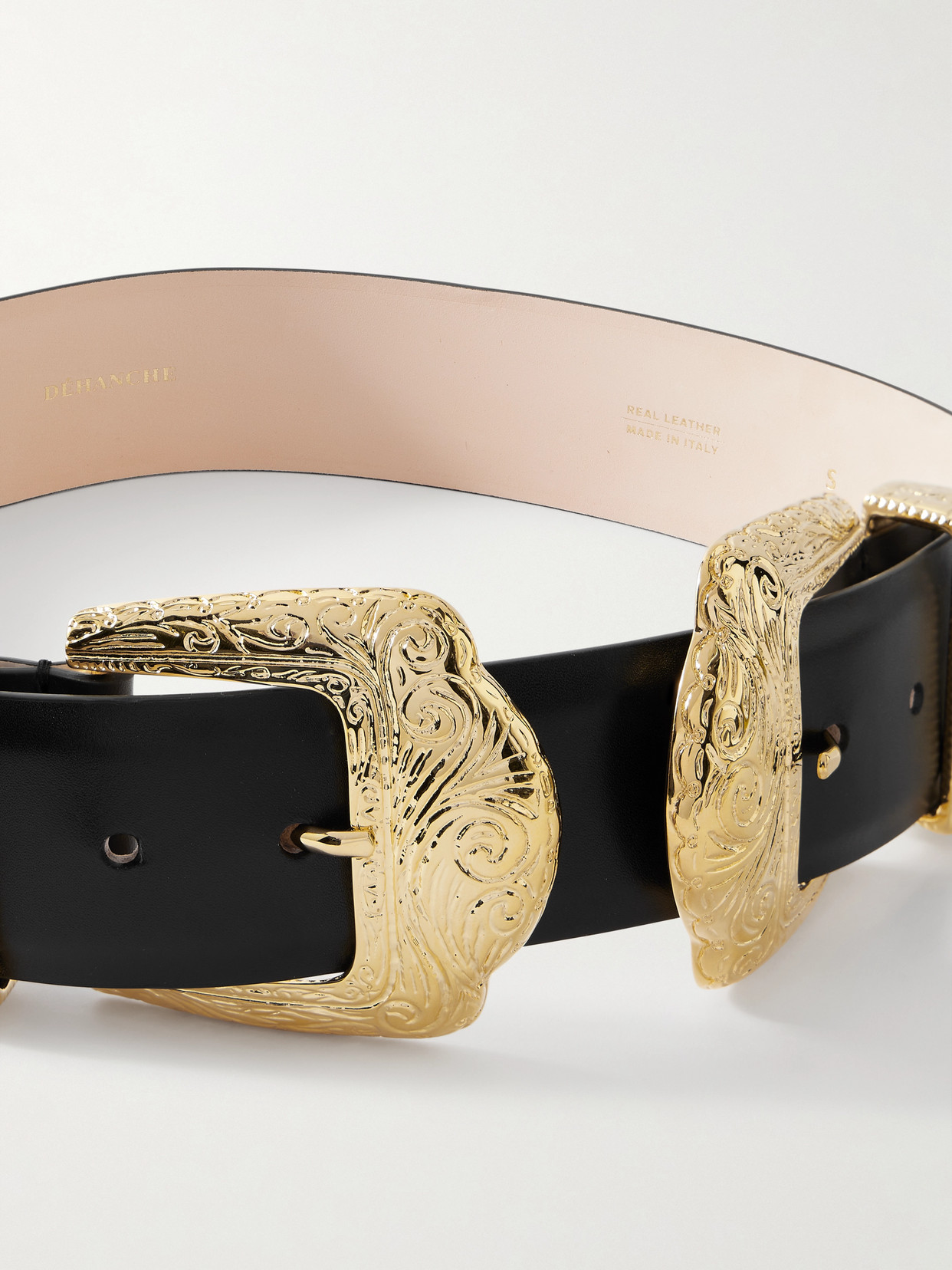 Dehanche Midas Leather Belt In Black