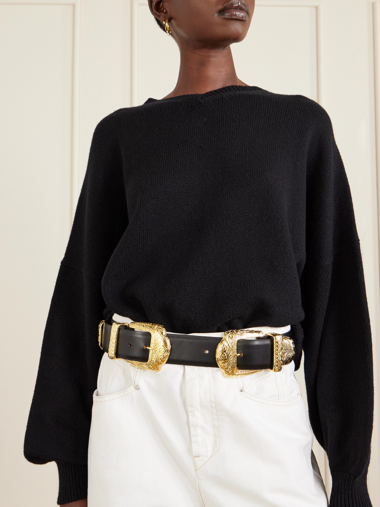 Dehanche Midas Leather Belt In Black