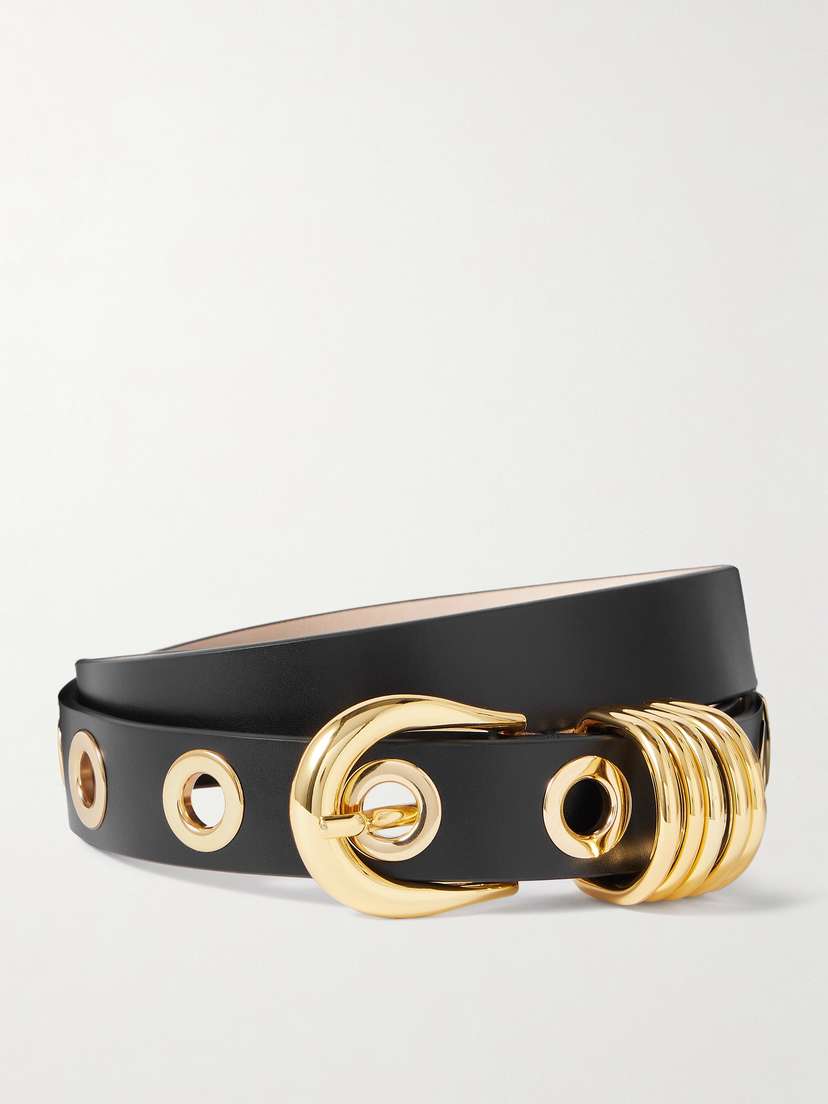 Déhanche Hollyhock Rivet Eyelet-embellished Leather Waist Belt