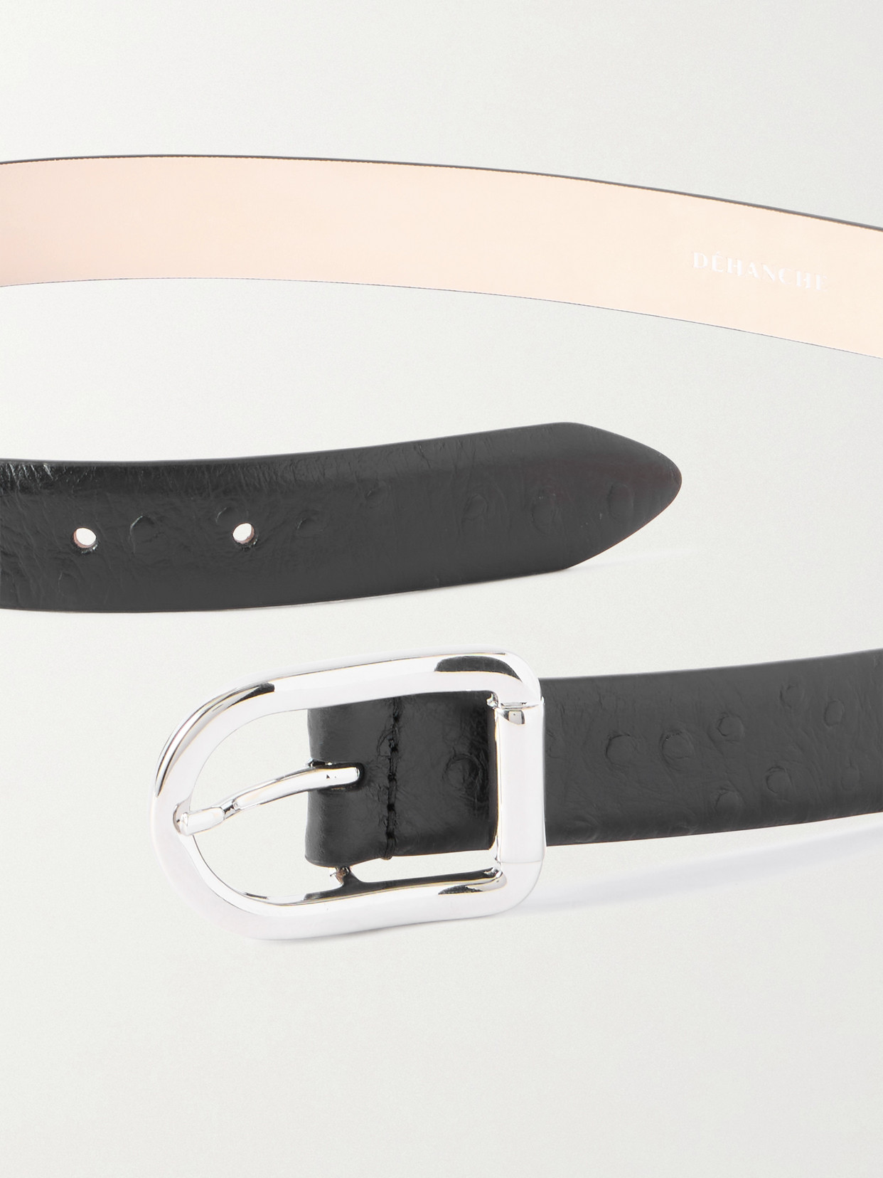 Dehanche Mija Ostrich-effect Leather Belt In Black