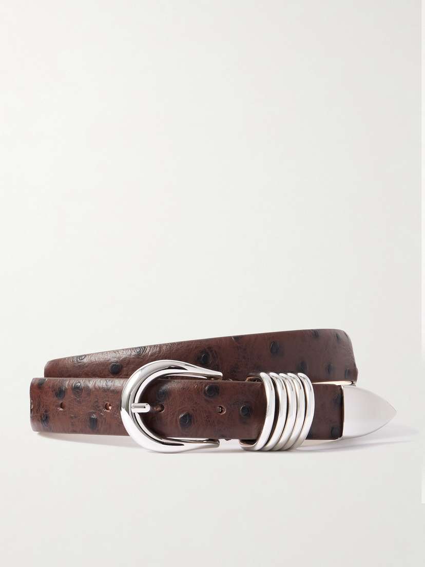 Déhanche Hollyhock Ostrich-effect Leather Waist Belt