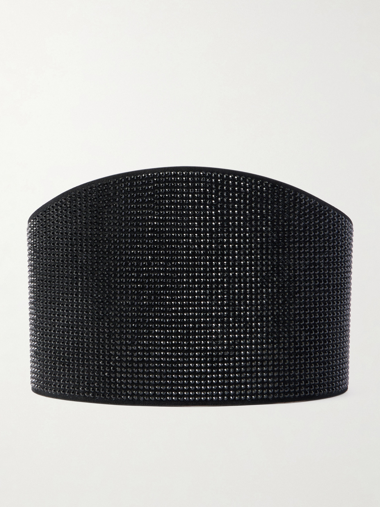 Dehanche Undone Crystal-embellished Suede Waist Belt In Black