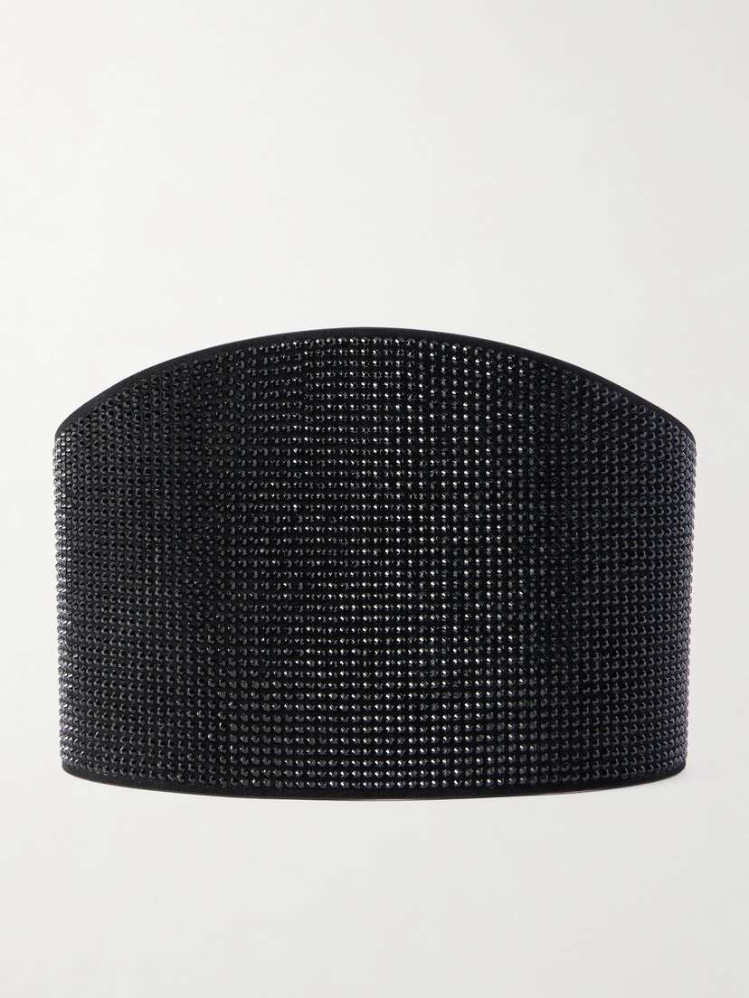 Déhanche Undone Crystal-embellished Suede Waist Belt