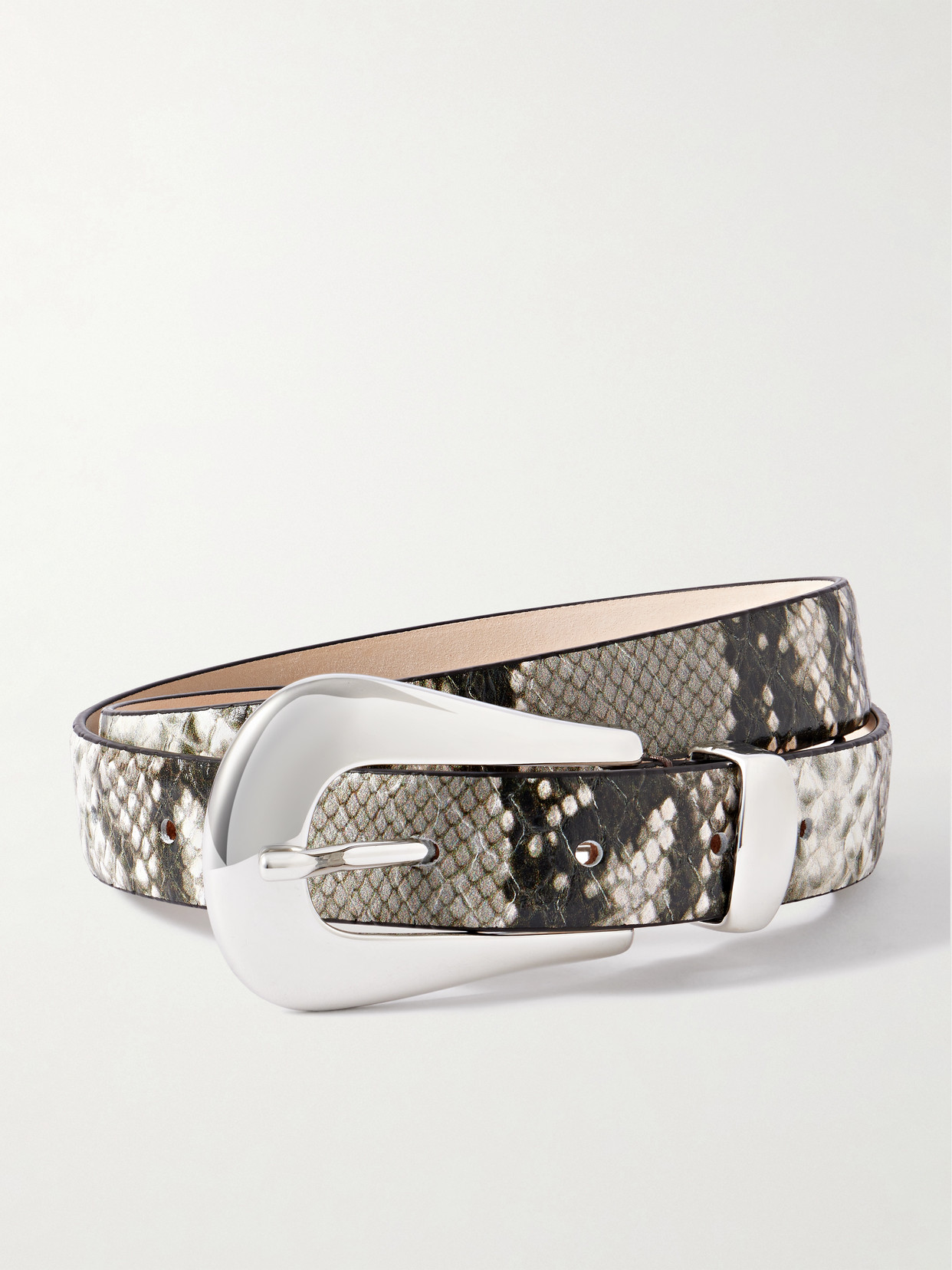 Dehanche Colette Snake-effect Leather Waist Belt In Multi