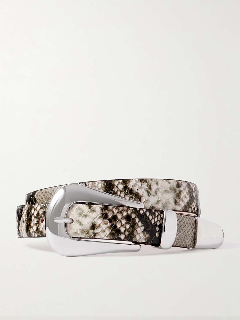 Déhanche Colette Snake-effect Leather Waist Belt