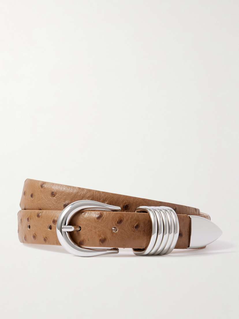 Déhanche Hollyhock Ostrich-effect Leather Waist Belt