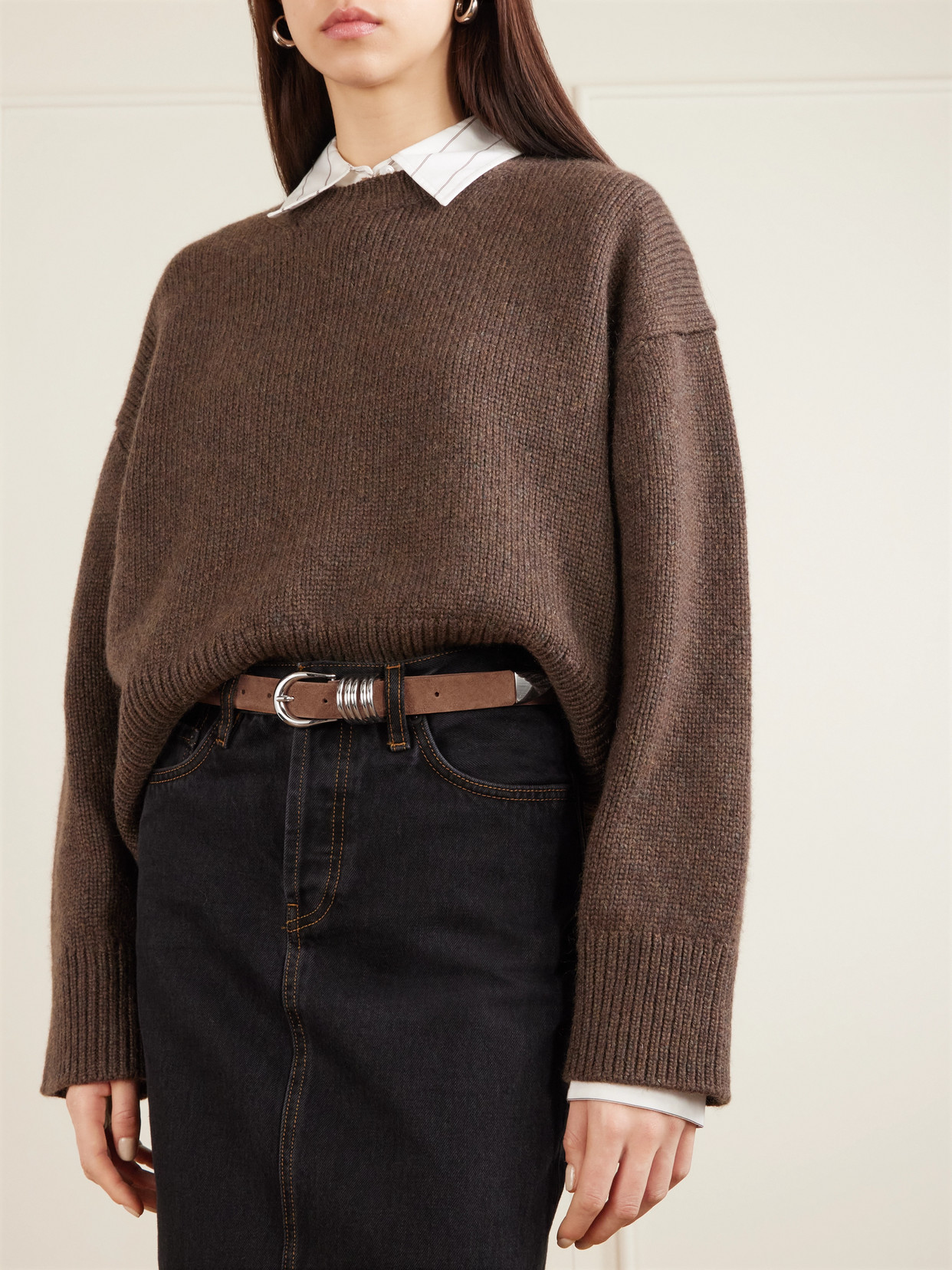 Dehanche Hollyhock Suede Waist Belt In Brown