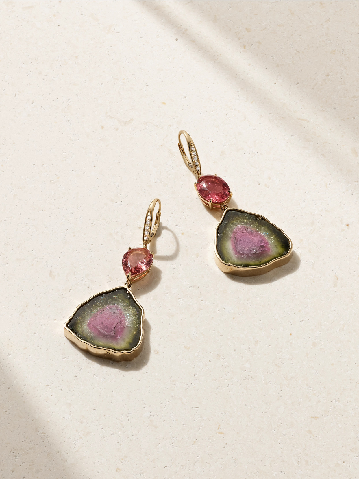 Jia Jia Gold, Tourmaline And Diamond Earrings In Green