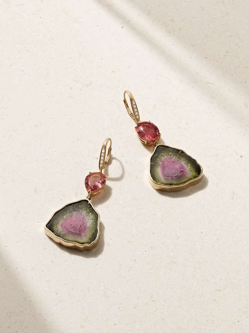 JIA JIA , Tourmaline And Diamond Earrings