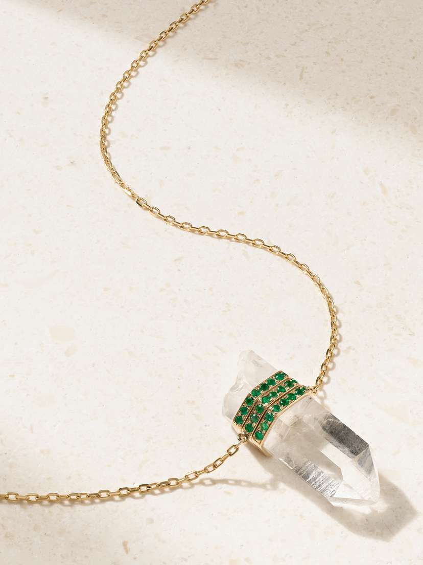 JIA JIA , Quartz And Emerald Necklace
