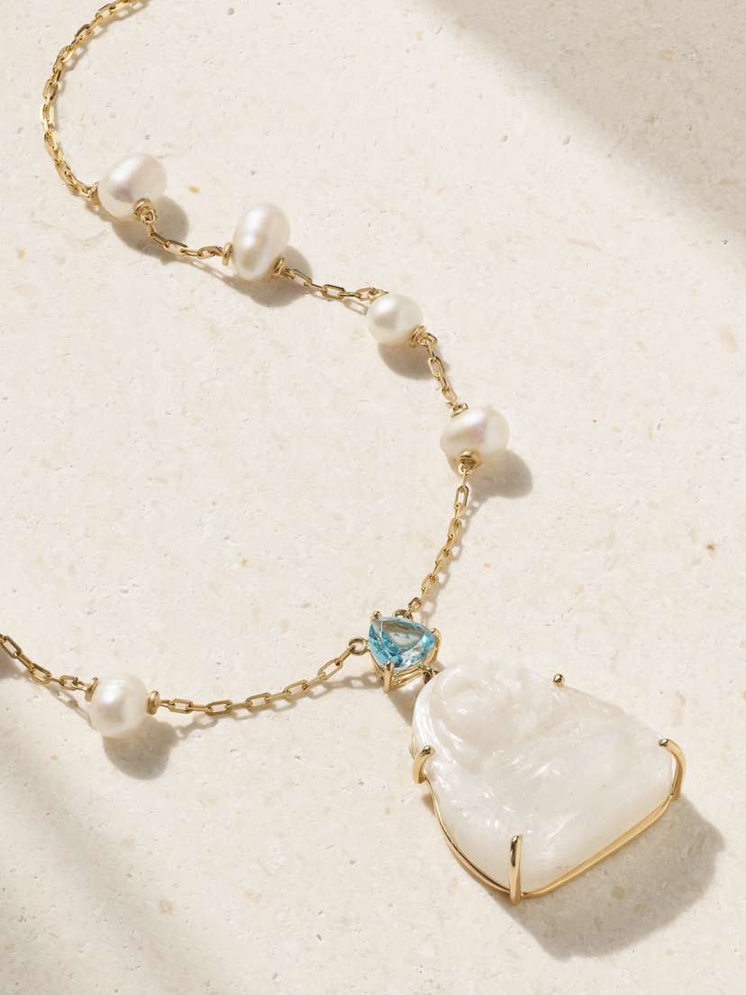 JIA JIA Happy Buddha Gold Multi-stone Necklace