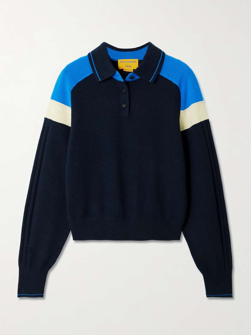 Guest In Residence Alpine Collegiate Color-block Cashmere Polo Sweater