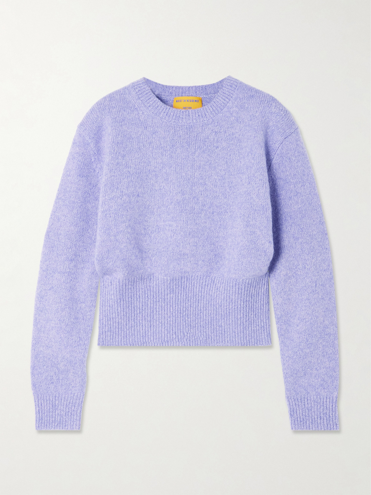 Guest In Residence Alina Mélange Cashmere And Silk-blend Sweater In Blue