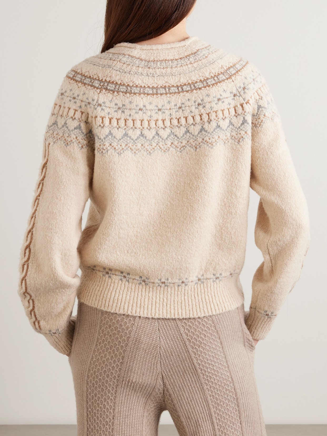 Guest In Residence Cloud Chalet Fair Isle Wool And Cashmere-blend Sweater In Nude