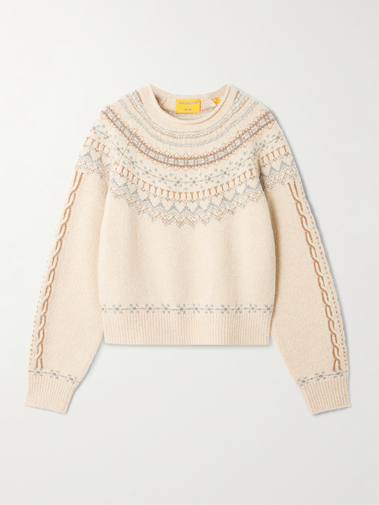 Guest In Residence Cloud Chalet Fair Isle Wool And Cashmere-blend Sweater In Nude