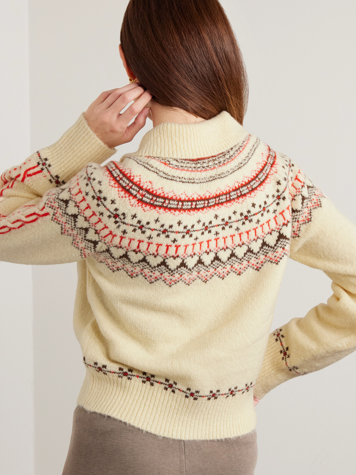 Guest In Residence Cloud Chalet Fair Isle Wool And Cashmere-blend Cardigan In Yellow